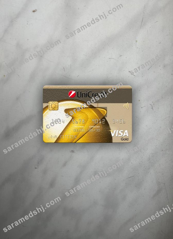 Romania UniCredit Bank visa gold card photolook front